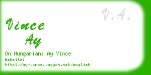 vince ay business card